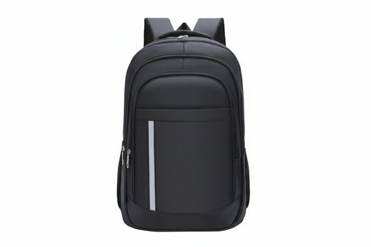 Black backpack on white background 